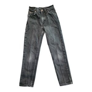 Vintage 90s Levi's Youth Boy's‎ Black Denim Jeans Sz 8 Regular Straight Leg USA